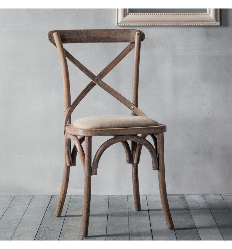 Café Cross Back Dining Chair Natural, Wooden Cafe Chairs Uk