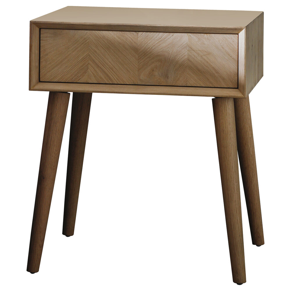 Chevron 1 Drawer Side Table – Free Delivery