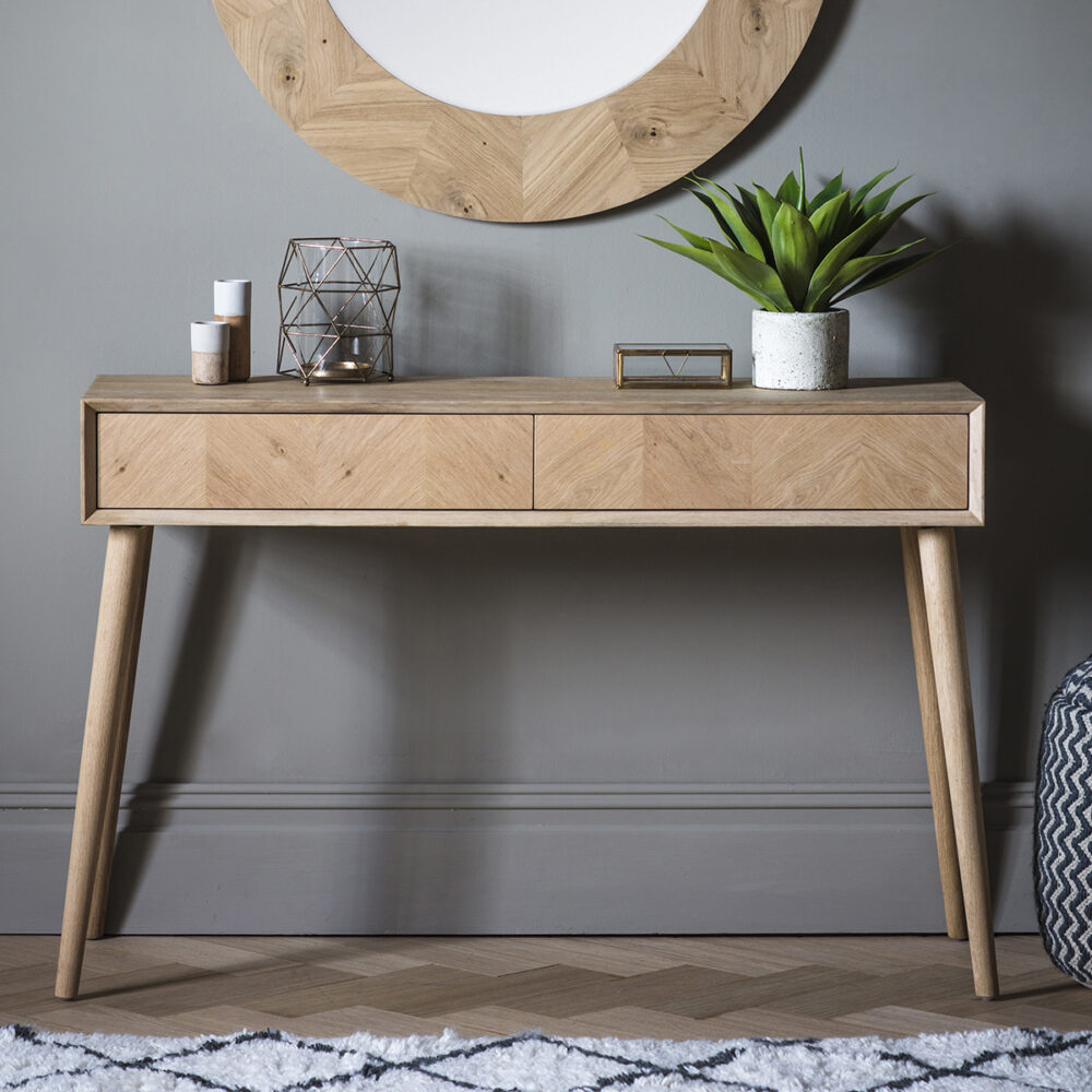 Chevron 2 Drawer Console Table – Free Delivery