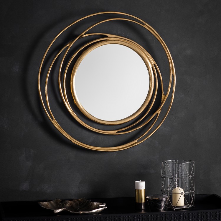 Allende Mirror – Satin Gold – Free Delivery