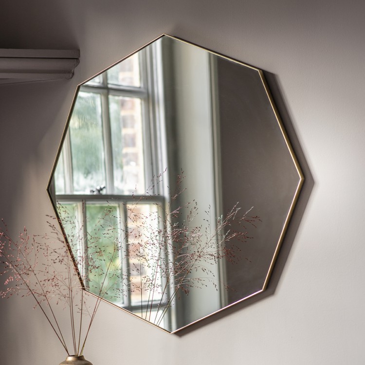 Bowie Octagon Mirror – Champagne – Free Delivery