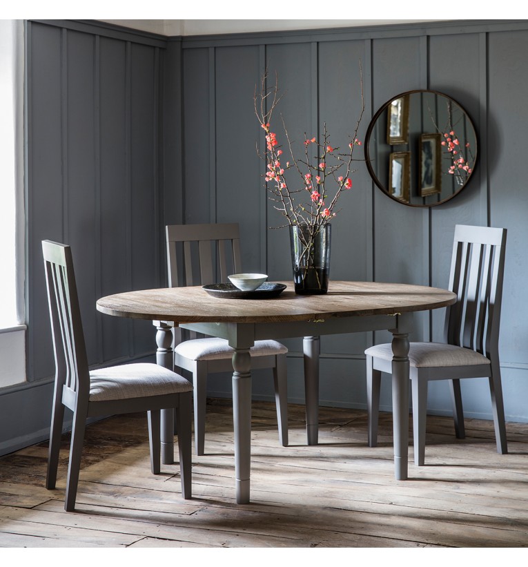 Cooksley Round Extending Dining Table Grey Free Delivery
