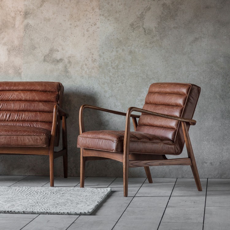 Zephyr Vintage Brown Leather Armchair