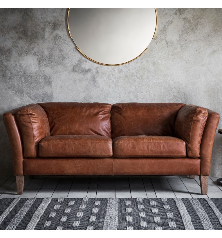 Leather Sofa Emmett 2 Seat Luxurious, Vintage Leather Sofa Beds Uk