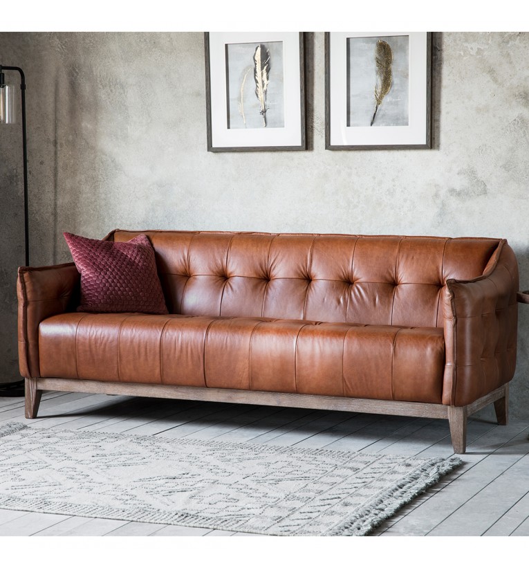 Faraday Vintage Leather Sofa Free, Retro Leather Couch