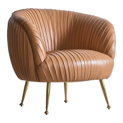 Valencia Leather Tub Chair Tan Free Delivery