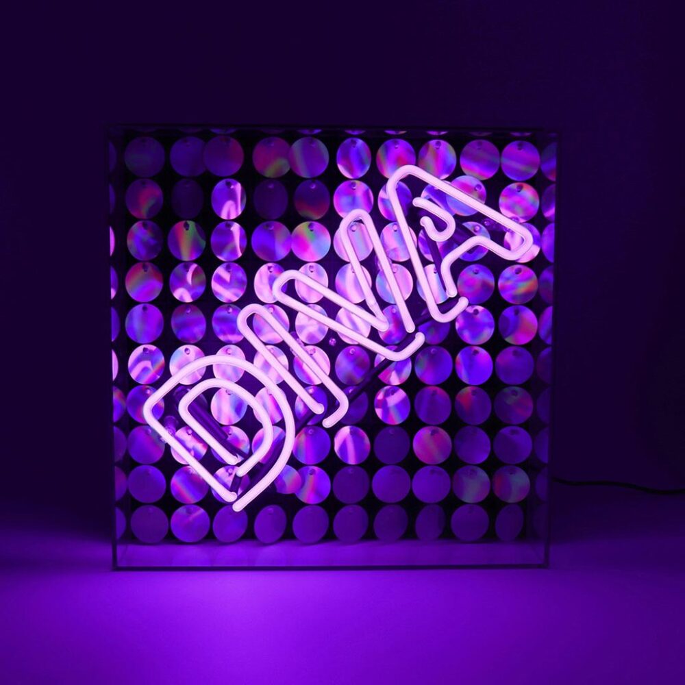 Diva’ Acrylic Box Neon Light with Sequins