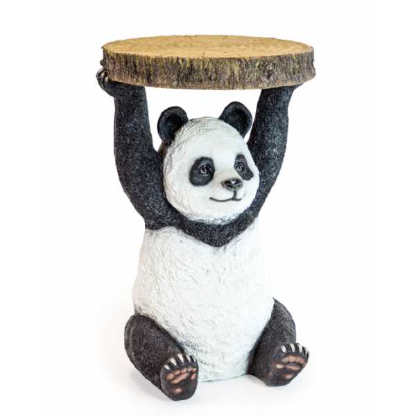 Panda Holding Trunk Slice Side Table