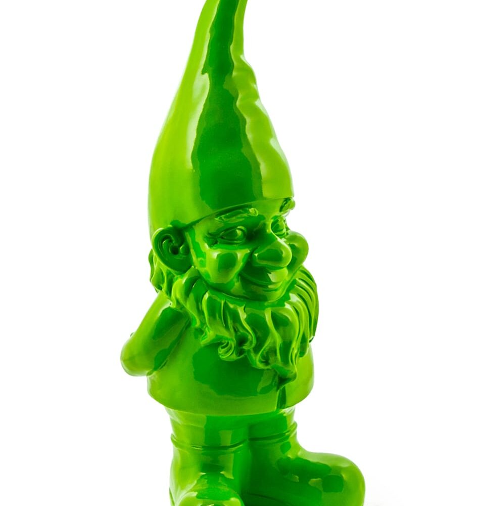 Giant Bright Green Standing Gnome Figure