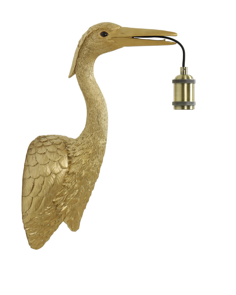 Golden Crane Wall Lamp
