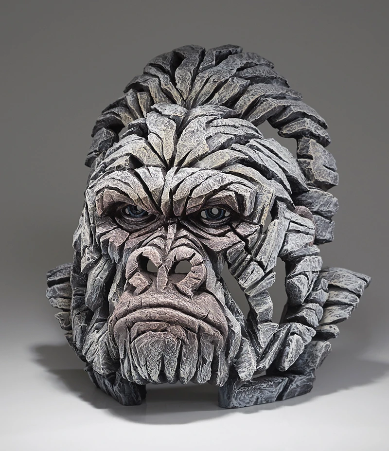 Edge White Gorilla Bust Sculpture