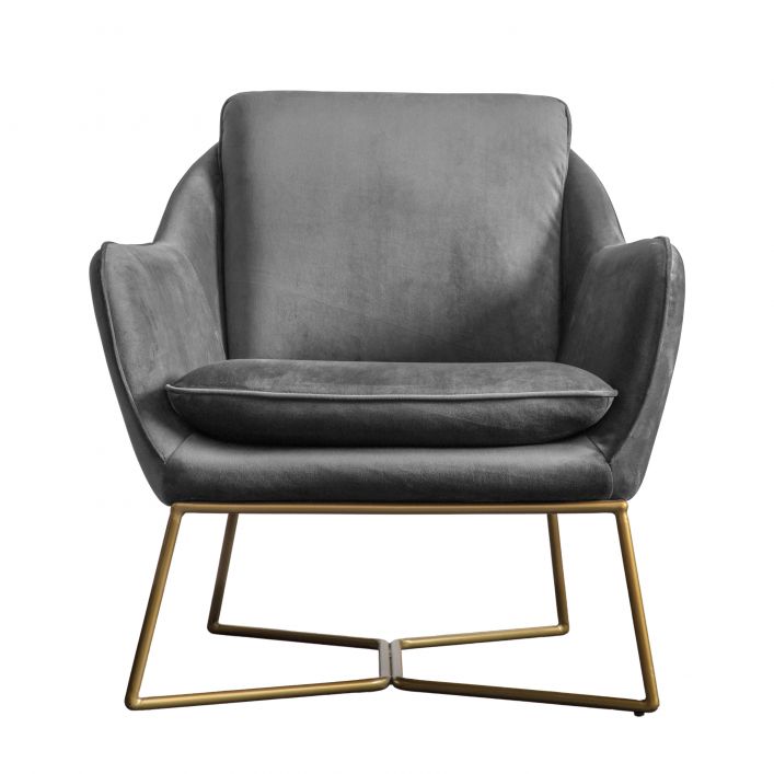 Lucca Chair in Charcoal Velvet