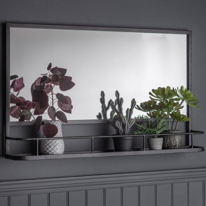 Emerson Overmantel Mirror – Charcoal
