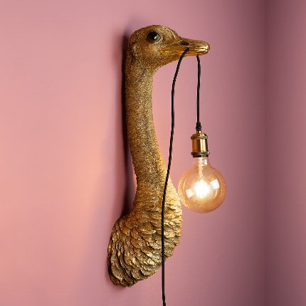 Franz Josef Ostrich Wall Lamp - Gold 2
