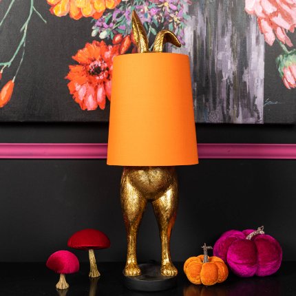 Hiding Bunny Table Lamp – Gold & Orange