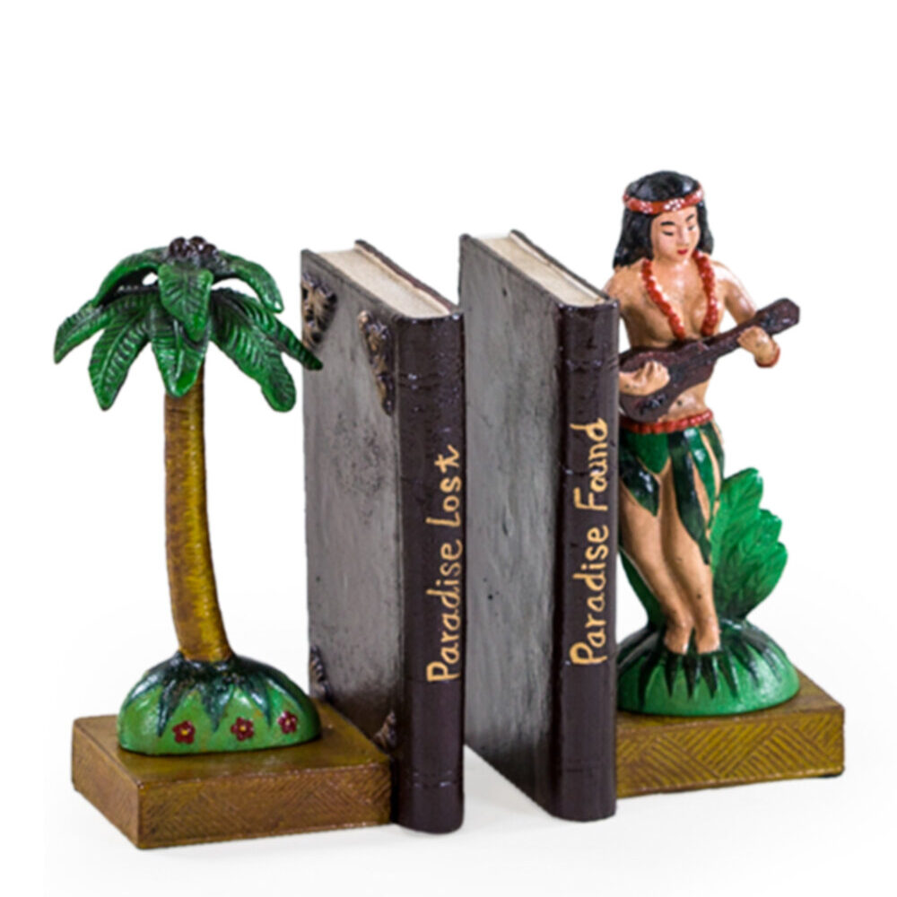 Cast Iron Palm Tree Paradise Pair of Bookends