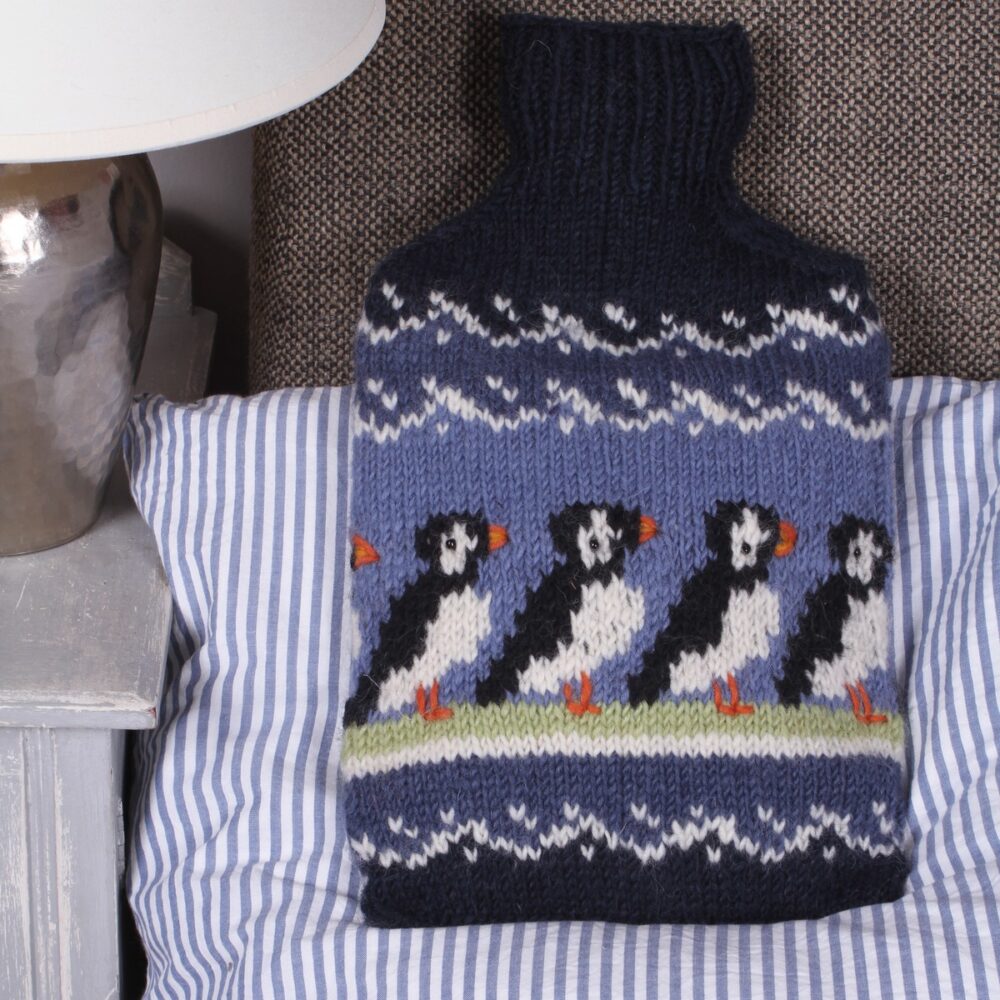 Circus Of Puffins Hot Water Bottle
